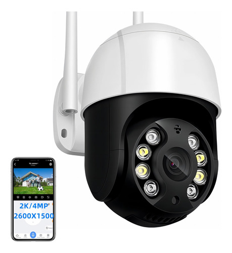 Cámara De Seguridad Exterior Inalambrica Hd 4mp Wifi 360 Ptz