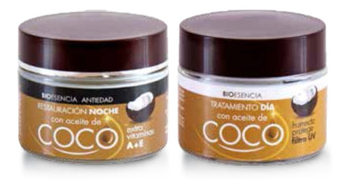 Crema Aceite De Coco Antiedad Día + Noche Bioesencia