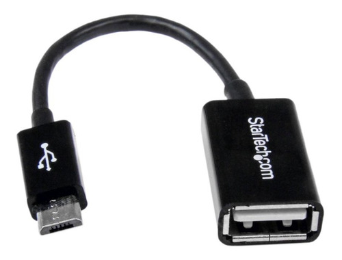 Startech Cable Adaptador Micro Usb Macho A Usb A Hembra Otg Color Negro