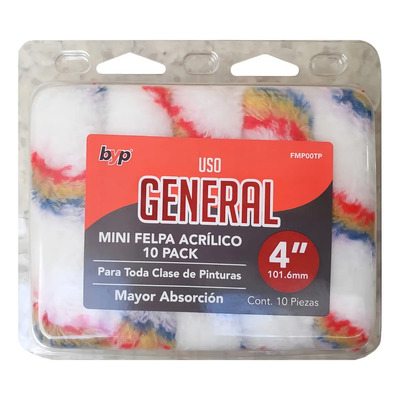 Felpa Acrilico Para Mini Rodillo 4 '' - Byp (pack 10 Piezas) | Meses sin interés