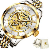 Relógio Masculino Funcional Automático Exclusivo Luxo Ouro