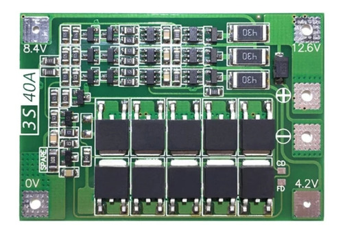 Modulo Proteccion Carga Bateria Litio 3s 40a 12v 18650 Bms