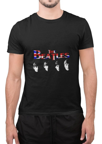 Polera Unisex The Beatles Rock&roll Bandera Estampado Algodo