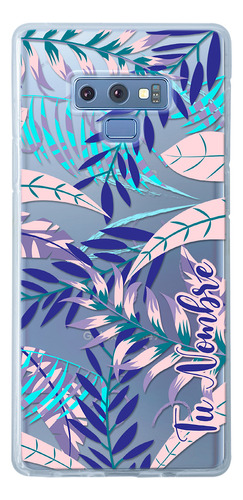 Funda Para Galaxy Para Mujer Hojas Flores Con Tu Nombre