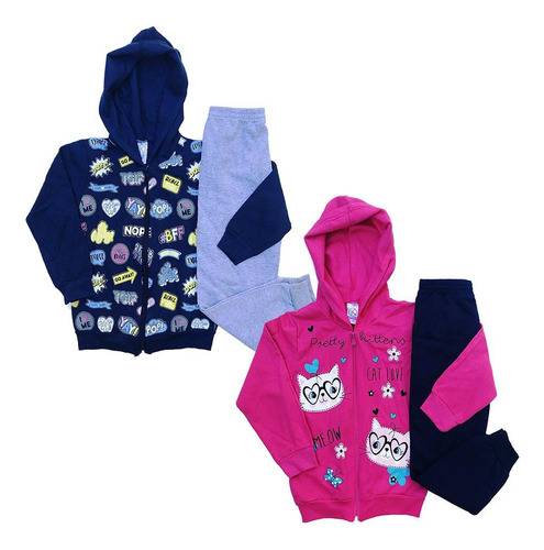 Roupa Infantil Kit 2 Conjunto Moletom Flanelado Tam. 1 Ao 8