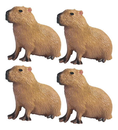 4x Figurita De Capibara, Juguete De Colección De Estatuas