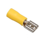 100x Terminal Pre Isolado Femea 4 A 6mm Amarelo (100 Pçs)