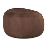 Puff Cama Gigante Redondo Suede 100x40 Com Enchimento Sala Cor Marrom