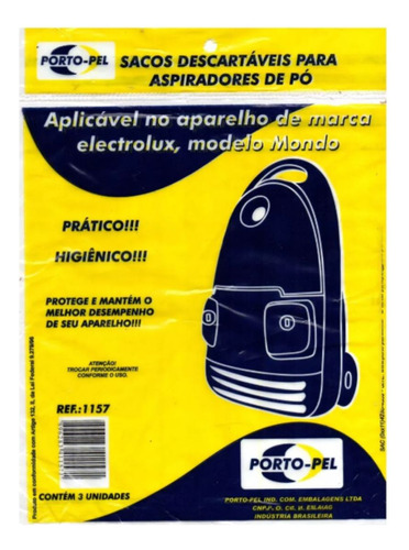 Saco Descartavel Para Aspirador De Pó Electrolux Mondo