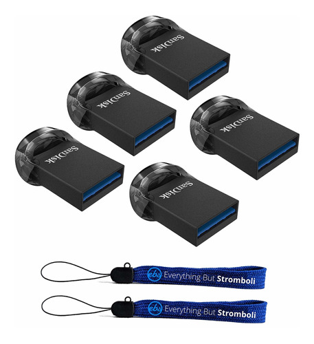 5 Pendrives Sandisk 64gb Ultra Fit Usb 3.1 Low-profile Bundl