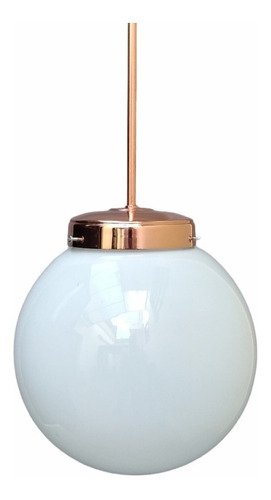 Lampara Colgante Globo Opal Brillante Ø25 Varilla 70cm Cobre