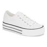 Tenis  Andrea Con Plataforma Low Top Para Dama Blanco