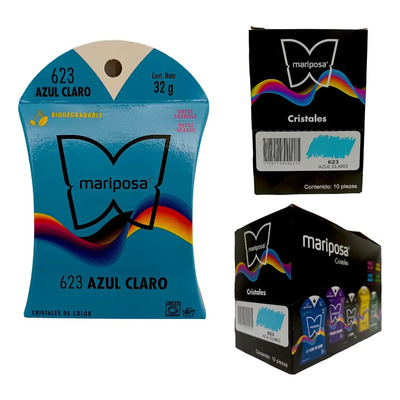 Colorante Mariposa Cristales Con Fijador Color Azul Claro | MercadoLibre