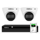 Kit 2 Câmeras Intelbras Vlp1230d Ip Ip67, Nvr 1404 Hd 2tb Ba