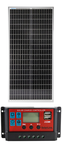Panel Solar 50watts Regulador 10 A Cargador Bateria 12v Kit