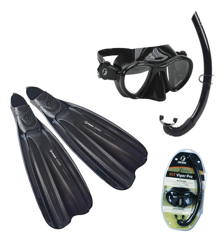 Kit Pesca Máscara Snorkel Nadadeira, Speed Viper Fun Dive