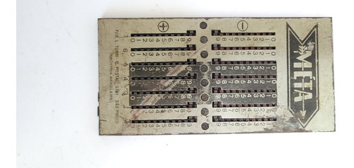 Antiga Calculadora Manual De Bolso Meta - Coleção No Estado