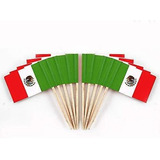 Javd Cyps 100 Pcs México Palillo Bandera Mexicana Banderas, 