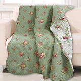 Vintage Floral Quilted Throw 100% Cotton Reversible All...