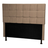 Cabeceira De Cama Box Londres Casal 140cm X 118cm Suede Cor Bege