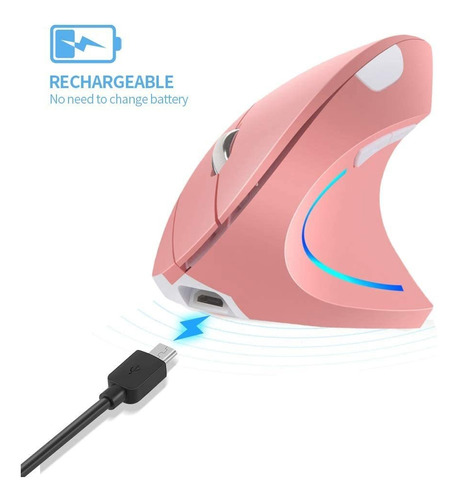 Wekity Mouse 2,4 Ghz Inalámbrico Ergonómico Recargable