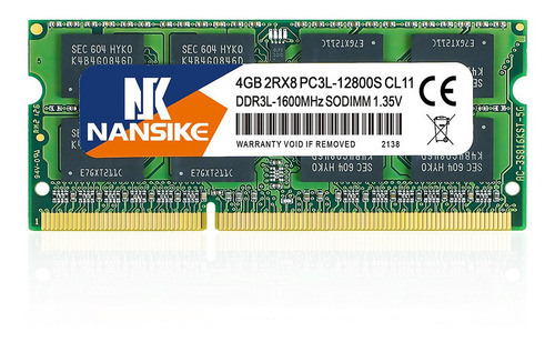 Nueva Memoria Ram Nansike Ddr3l-1600 Sodimm De 4 Gb Para Com