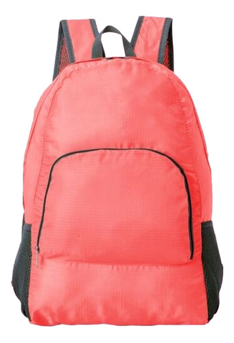 Mochila Plegable Viaje Liviana Bolso Convertible Reforzada Color Rosa Chicle