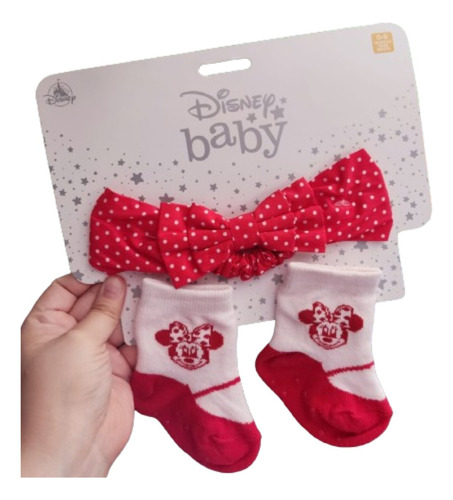 Cintillo Y Calcetines Minnie Disney Bebé 0 - 6 Meses