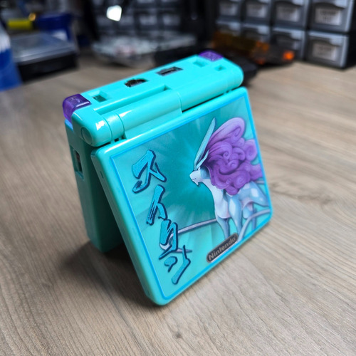 Game Boy Advance Sp Com Tela Ips Carcaça Suicune