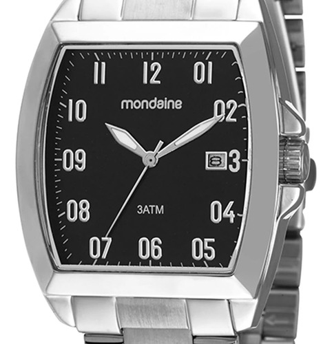 Relógio Mondaine Masculino Quadrado Retangular Com Numeros