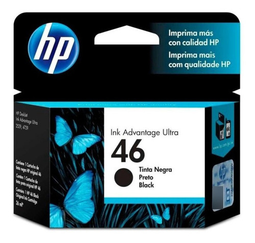 Cartucho Hp 46 Negro Cz637al 2529 4729 5738 5739