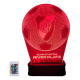 Velador Pelota De Futbol River Plate Lampara Acrílico Led