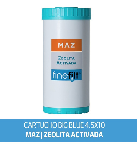 Cartucho Filtro Agua Metales Pesados Zeolita Activa 4.5x10 Color Blanco