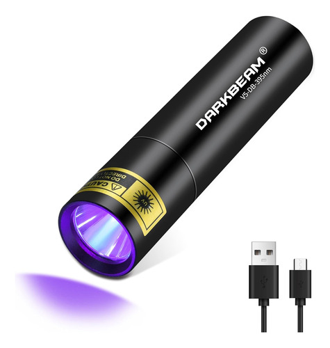 Mini Linterna Uv De Luz Negra 395 Nm Recargable Usb 