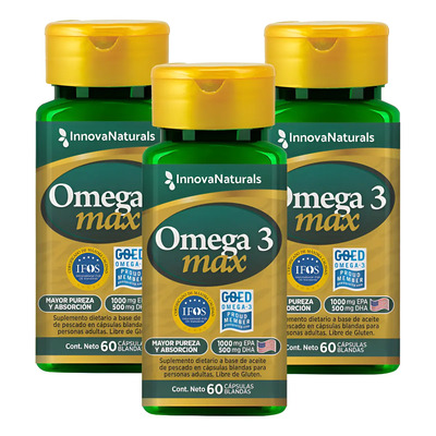 Omega 3 Max X 60 Caps Innovanaturals X 3 Unidades | Mismo precio en cuotas