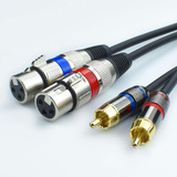 Mugteeve Adaptador De Cable Fono Dual Xlr Hembra A Doble Rca