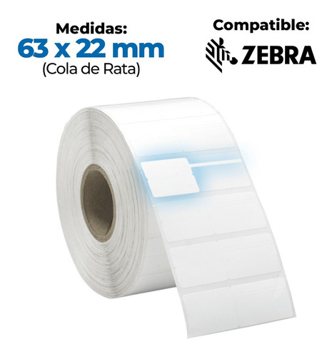 Etiqueta Cola De Rata 63x22mm Térmica Rollo C/2500 | Sicar®