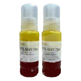 Kit 2 Tintas Amarillas Compatible Epson T504y L4150 504