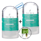 2 Uni Herbia Natural Desodorante Cristal Pedra De Sal 60g