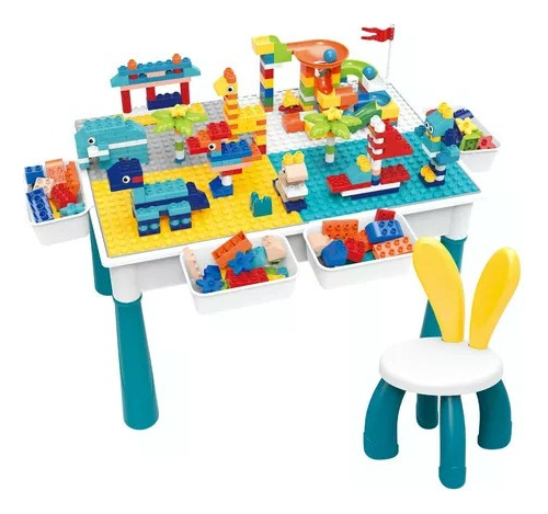 Juego Incluye Legos 186pc , Mesa , 1 Silla, 4 Cajas Laterale