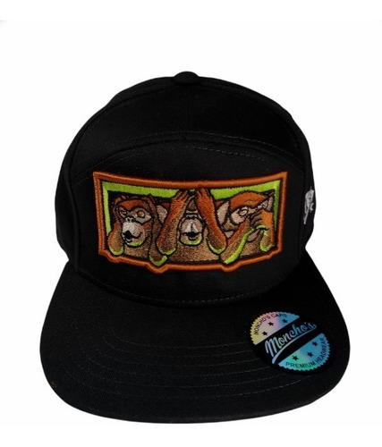 Gorra 7 Gajos Plana Ngo Monos Sabios ( Sordo, Ciego Y Mudo).