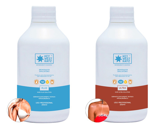 Kit Bronzeamento Artificial Kwr Plus 250ml + Ultra 250ml