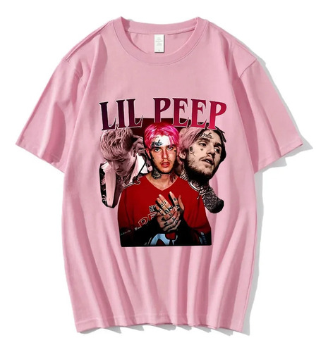 Camiseta Neutral De Manga Corta Estampada Lil Peep