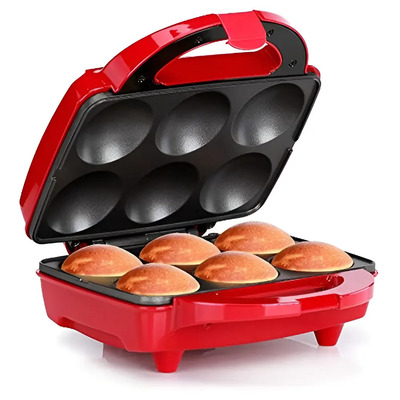 Máquina Cupcakes Holstein Housewares Antiadherente 6 Unidades Rojo | Envío gratis