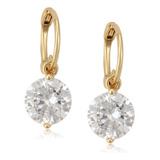 Aretes Pendientes Joyas Swarovski Lamin En Oro 18k Diamante