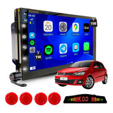 Kit Multimidia Android 2+32gb Gps Carplay + Sensor Vermelho Cor Volkswagen Gol 1995 À 2012