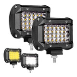 Par Faros 24 Led Dually Bicolor Blanco Ambar Estrobo 4x4 F1