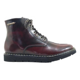 Zapato Bota Hombre Piel Vino Fabian Arenas 5504 Botin Casual