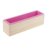 Rectangular De Silicona Con Caja De Madera Rosado