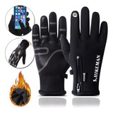 Guantes Cuero Térmicos Impermeables Touch Para Moto/bici